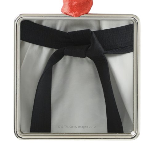 Karate black belt metal ornament