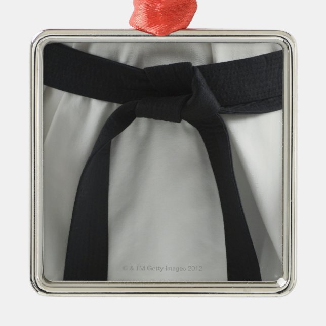Karate black belt metal ornament (Front)