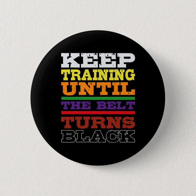 Karate Black Belt Training Japanese Martial Arts S Button (Front)