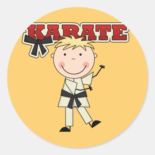 KARATE - Blond Boy Tshirts and Gifts Classic Round Sticker (Front)