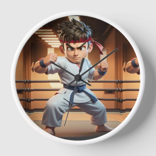 Karate Boy Clock