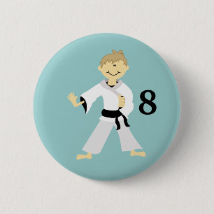 KARATE BOY Personalized Birthday Button