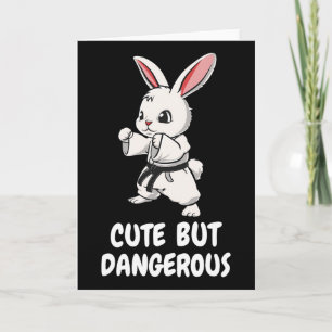 Karate Bunny Cute But Dangerous Funny Martial Arts Card