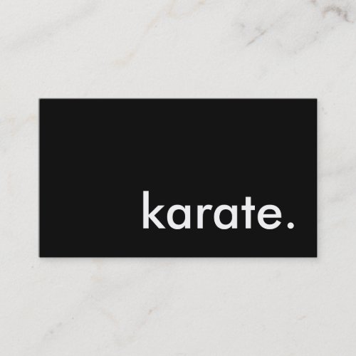 karate business card