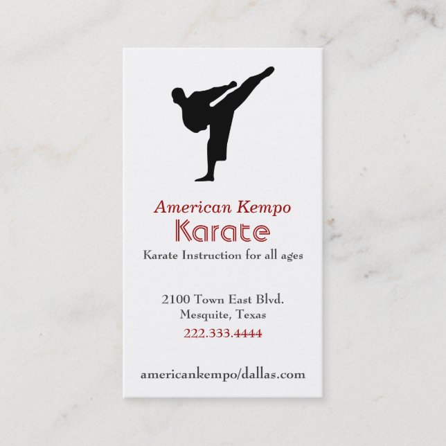 Karate Business Card (Front)