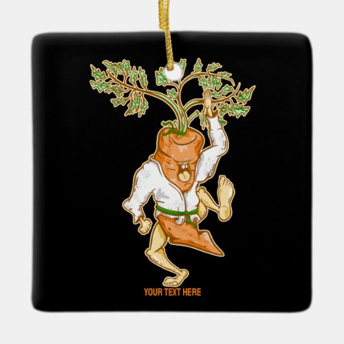 Karate carrot martial arts ceramic ornament