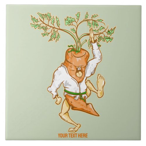 Karate carrot martial arts ceramic tile