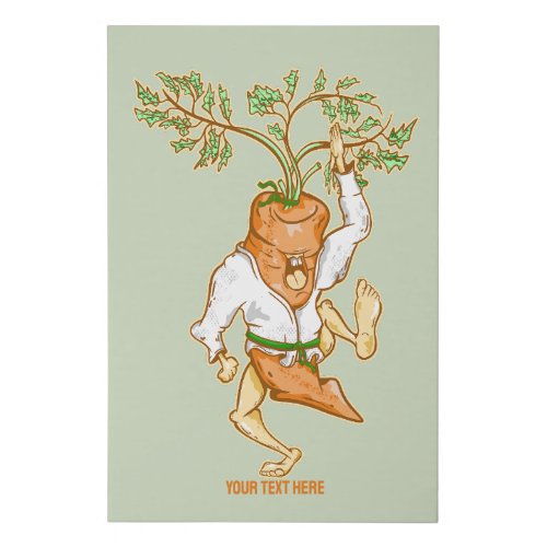 Karate carrot martial arts faux canvas print