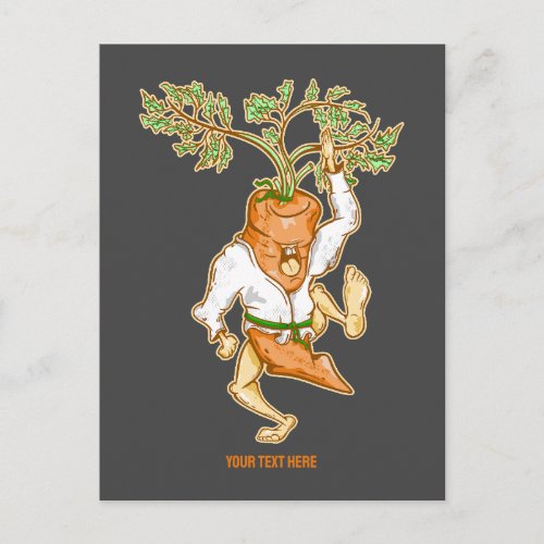 Karate carrot martial arts postcard