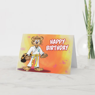 karate cartoon birthday card