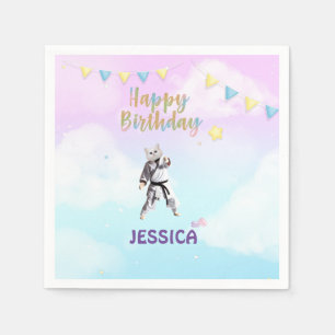 Karate Cat Birthday Party Girl Party Taekwondo Napkins