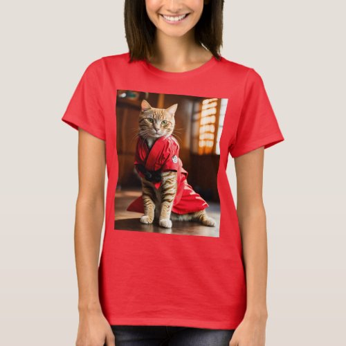 Karate Cat Master T_Shirt