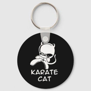 Karate Cat Sports For Men Women Kids  Keychain