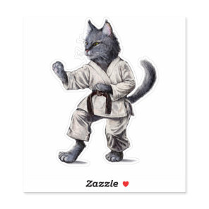 Karate Cat Sticker