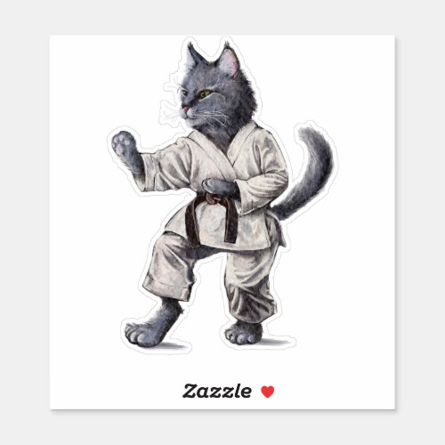 Karate Cat Sticker