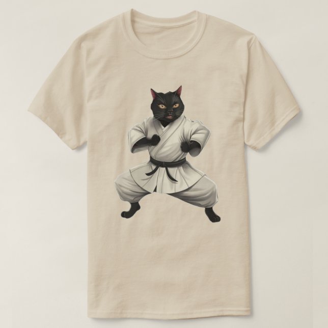 Karate Cat  T-Shirt (Design Front)