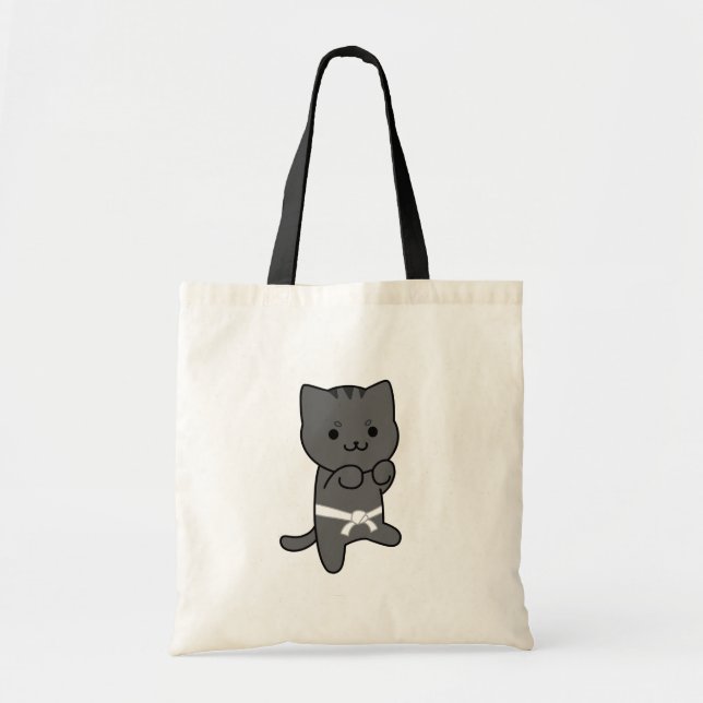 Karate Cat Tote Bag (Front)
