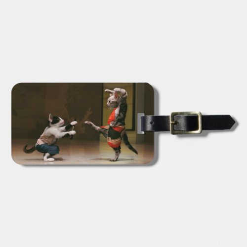 Karate cats luggage tag