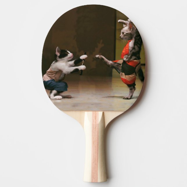 Karate cats ping pong paddle (Front)