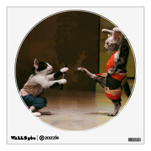 Karate cats wall decal