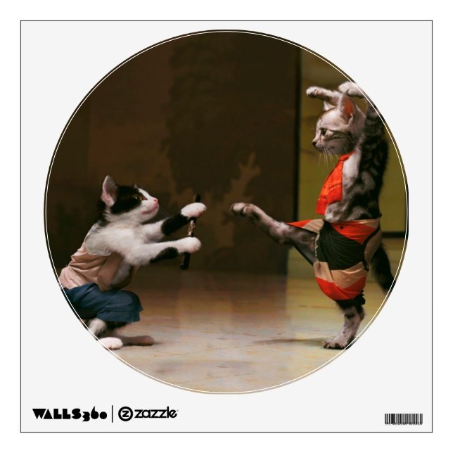 Karate cats wall decal (Front)