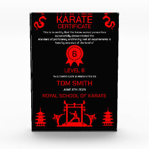 Karate Certificate Award