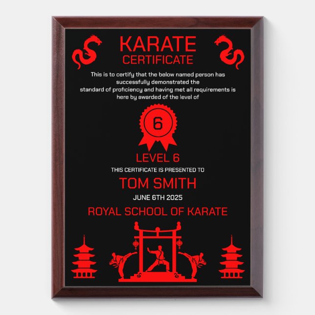 Karate Certificate Award (Vertical)
