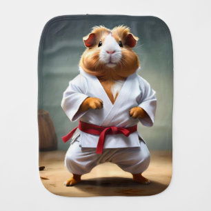 **"Karate Champion: The Fearless Guinea Pig"** Baby Burp Cloth