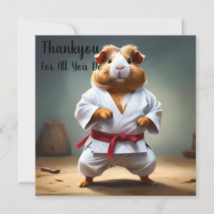 **"Karate Champion: The Fearless Guinea Pig"** Thank You Card
