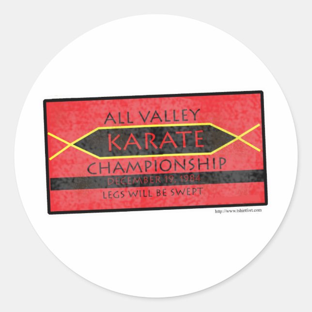 Karate Championship Classic Round Sticker (Front)