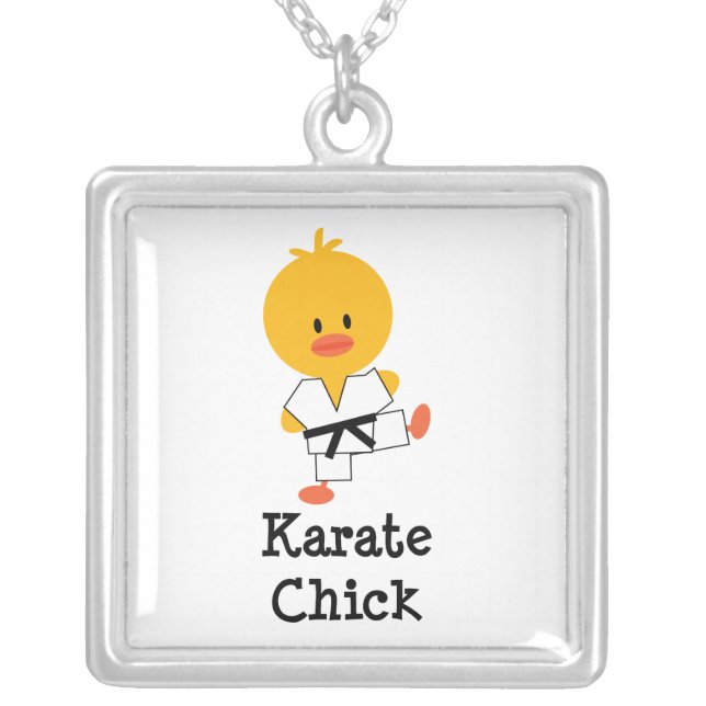 Karate Chick Sterling Silver Necklace (Front)