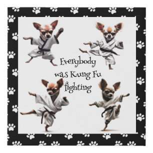 Karate Chihuahua Art  Faux Canvas Print
