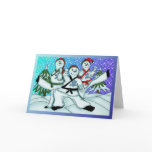 Karate Christmas Snowmen Greeting Card Karate Christmas Snowmen Greeting Card