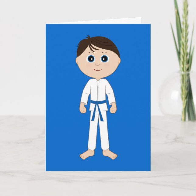 Karate Congratulations Blue Belt Card (Front)