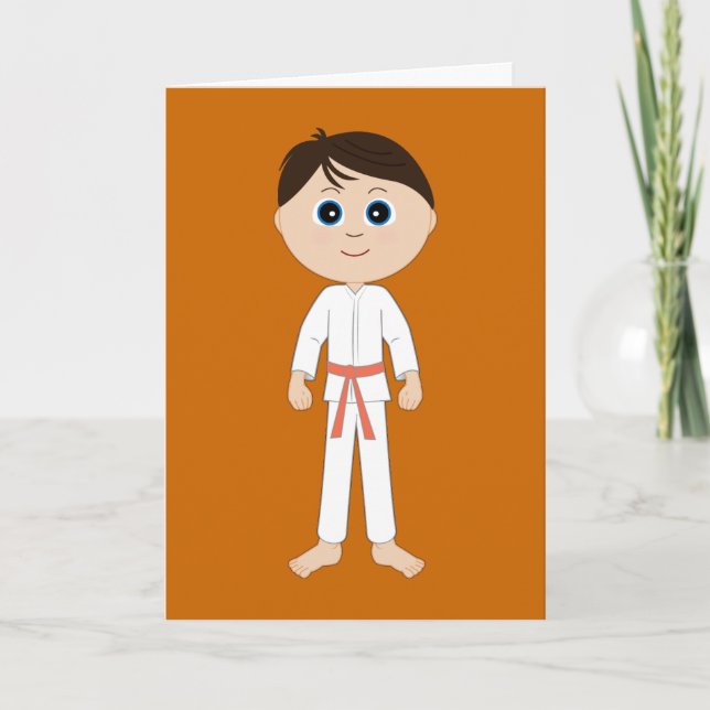 Karate Congratulations Orange Belt Card (Front)