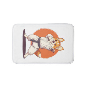 Karate Corgi � Martial Arts Dog Bath Mat