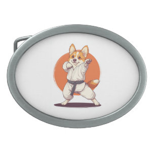 Karate Corgi � Martial Arts Dog Belt Buckle