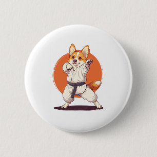 Karate Corgi – Martial Arts Dog Button