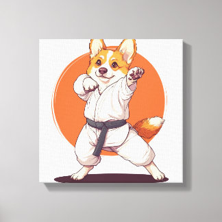 Karate Corgi � Martial Arts Dog Canvas Print