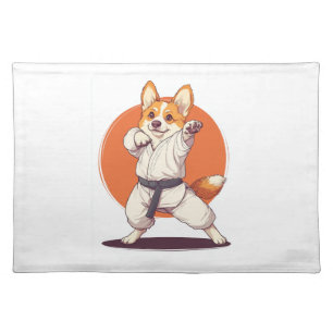 Karate Corgi – Martial Arts Dog Cloth Placemat