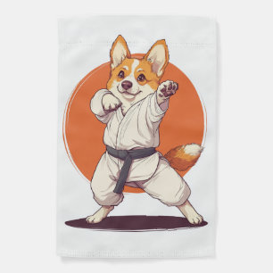 Karate Corgi � Martial Arts Dog Garden Flag