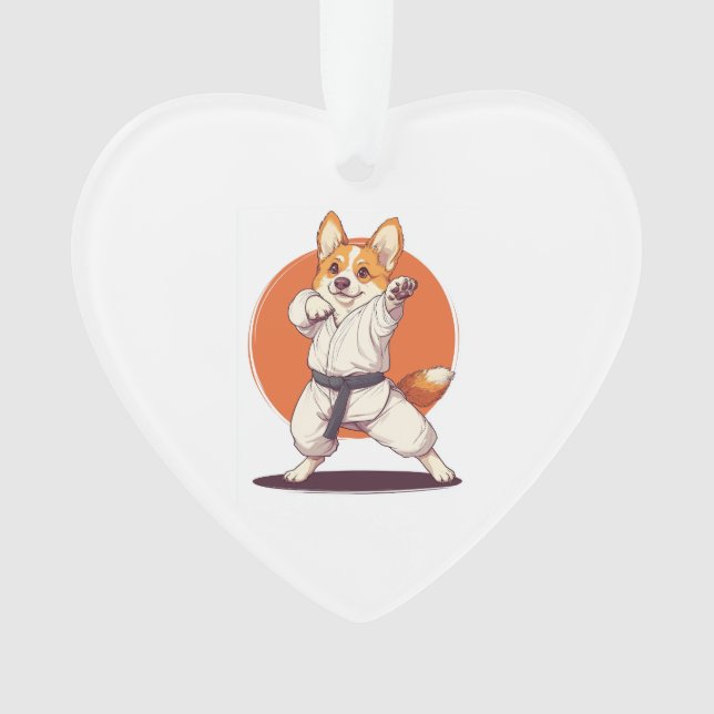 Karate Corgi � Martial Arts Dog Ornament (Front)