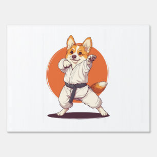 Karate Corgi � Martial Arts Dog Sign