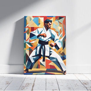 Karate Cubism Canvas Print