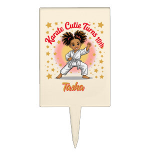 Karate Cutie Birthday Girl Celebration Martial Art Cake Topper