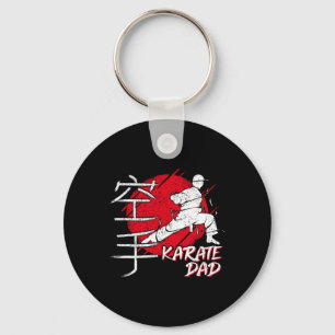 Karate Dad Japanese Sun Font Karate Dojo Martial A Keychain