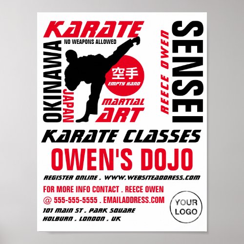 Karate Design Karate Class Advertising Poster
