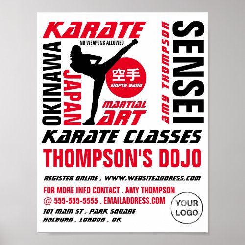 Karate Design Karate Class Advertising Poster