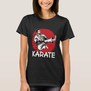 Karate Design Man Doing Jump Kick For Karateka T-Shirt
