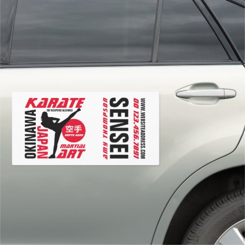 Karate Design Sensei Karate Club Car Magnet